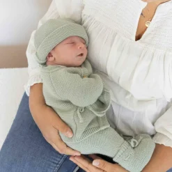 New Lot brassière, bonnet et chaussons Vert Olive (0-1 mois) Layette Bébé