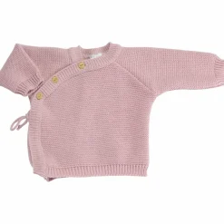 Trois Kilos Sept Lot brassière, bonnet et chaussons Vieux Rose (0-1 mois)