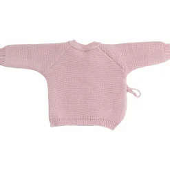 Trois Kilos Sept Lot brassière, bonnet et chaussons Vieux Rose (0-1 mois)