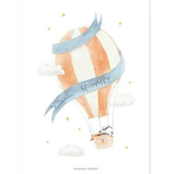 Lilipinso Lot de 4 affiches Hot-air balloons
