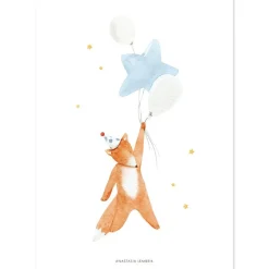 Lilipinso Lot de 4 affiches Hot-air balloons