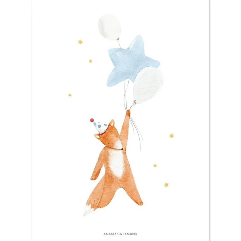 Lilipinso Lot de 4 affiches Hot-air balloons