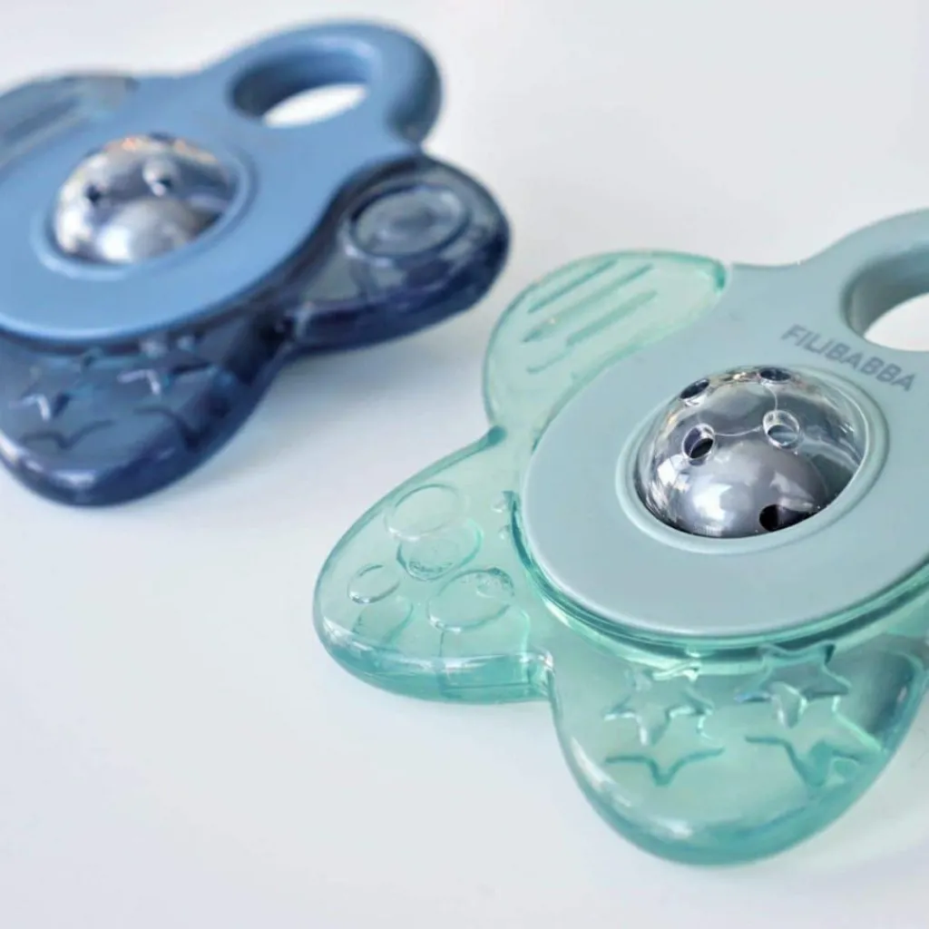 Filibabba Lot de 2 anneaux de dentition étoile bleu