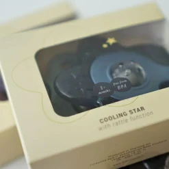 Filibabba Lot de 2 anneaux de dentition étoile bleu