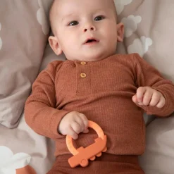 New Lot de 2 anneaux de dentition Deer friends papaye et sable Jouet / Anneau De Dentition