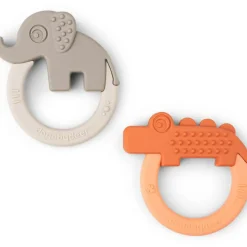 New Lot de 2 anneaux de dentition Deer friends papaye et sable Jouet / Anneau De Dentition