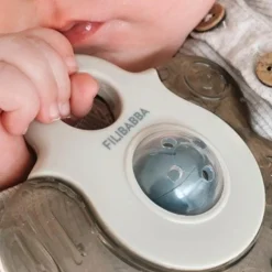 Filibabba Lot de 2 anneaux de dentition étoile gris