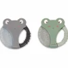 Filibabba Lot de 2 anneaux de dentition animaux gris et vert