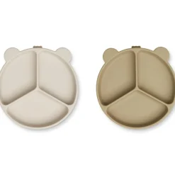 Hot Lot de 2 assiettes à compartiments ventouse Stacy Sandy-Oat Assiette