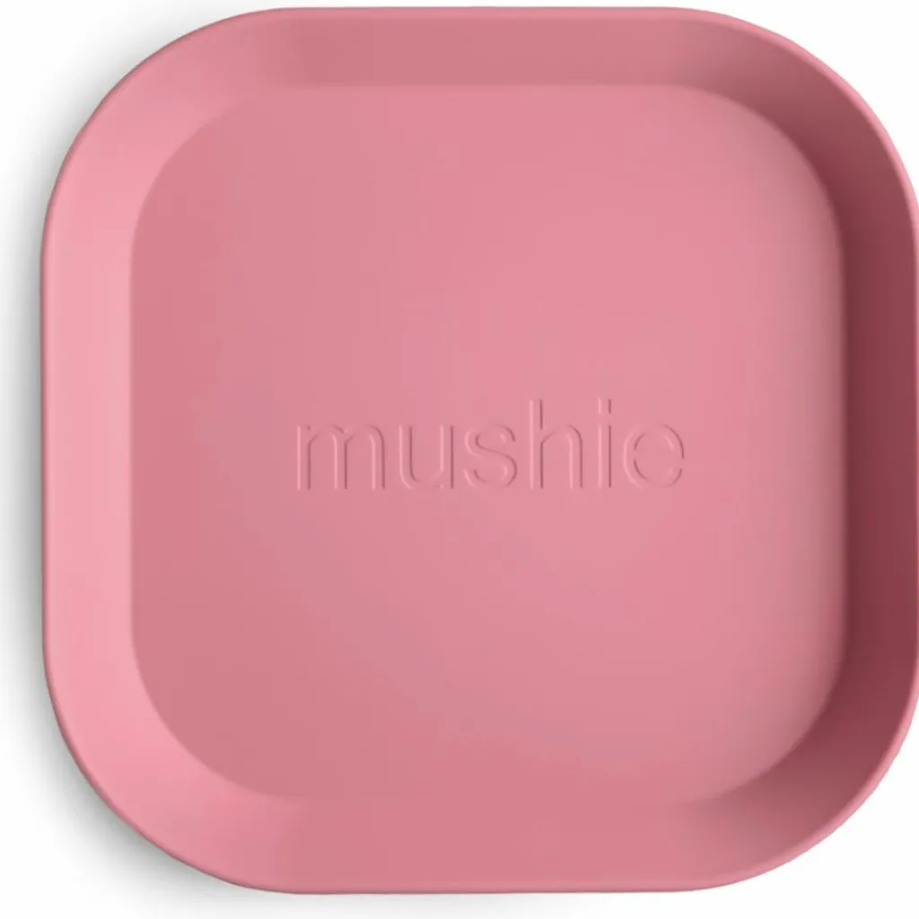 Clearance Lot de 2 assiettes carrées Dusty Rose Assiette