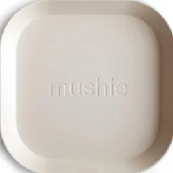 Mushie Lot de 2 assiettes carrées Ivory