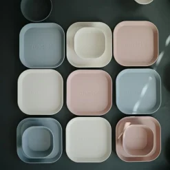 Mushie Lot de 2 assiettes carrées Blush
