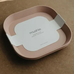 Mushie Lot de 2 assiettes carrées Blush