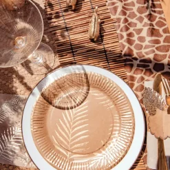 Discount Lot de 8 assiettes en carton kraft Tropi Chic palmier Assiettes En Carton