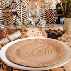 Discount Lot de 8 assiettes en carton kraft Tropi Chic palmier Assiettes En Carton