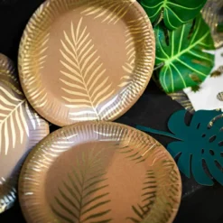 Discount Lot de 8 assiettes en carton kraft Tropi Chic palmier Assiettes En Carton