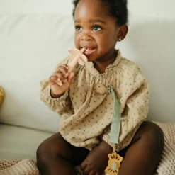 Outlet Lot de 2 attaches-sucettes en lin Olive-Sand Attache Sucette