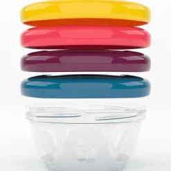 Best Lot de 4 Babybols avec couvercles de couleurs (120 ml) Pots De Conservation