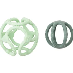 Nattou Lot de 2 balles encastrables en silicone vertes