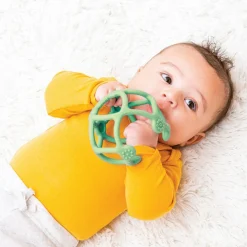 Nattou Lot de 2 balles encastrables en silicone vertes