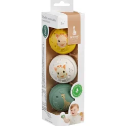 Sophie la girafe Lot de 3 balles musicales - Ouïe