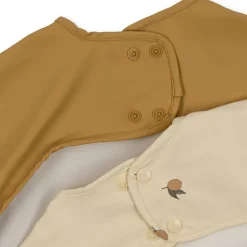 Konges Slojd Lot de 2 bavoirs à manches longues Lemon