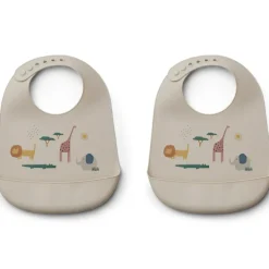 Liewood Lot de 2 bavoirs à poche Tilda safari