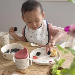 Lässig Lot de 5 bavoirs à velcro bleus Garden Explorer