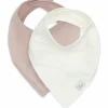 Sale Lot de 2 bavoirs bandana gaze de coton Wild Rose-Oatmeal Bavoirs
