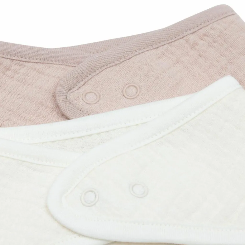 Sale Lot de 2 bavoirs bandana gaze de coton Wild Rose-Oatmeal Bavoirs