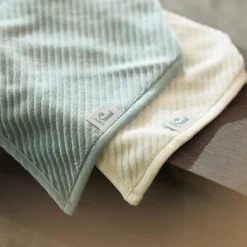 Best Lot de 2 bavoirs bandana Velvet Rib Sea Green-Ivory Bavoirs