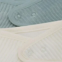 Best Lot de 2 bavoirs bandana Velvet Rib Sea Green-Ivory Bavoirs