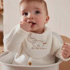 Noukie's Lot de 2 bavoirs bandanas en mousseline Bali, Moka & Snow