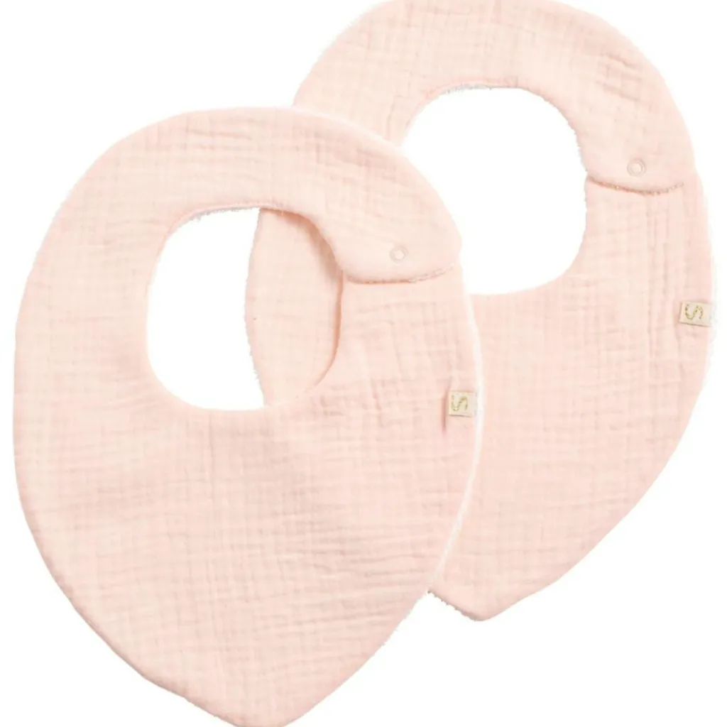 Sale Lot de 2 bavoirs en double gaze de coton Pétale Bavoirs