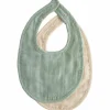 Discount Lot de 2 bavoirs en mousseline Roman Green-Fog Bavoirs