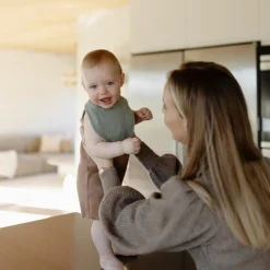 Discount Lot de 2 bavoirs en mousseline Roman Green-Fog Bavoirs