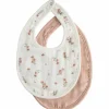 Mushie Lot de 2 bavoirs en mousseline Blush-Pink Floral