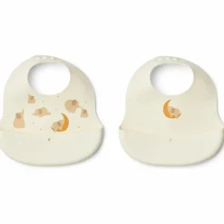 Liewood Lot de 2 bavoirs en silicone Ember Elephant Crème de la crème