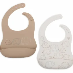 Outlet Lot de 2 bavoirs en silicone Elephant Tales Bavoirs