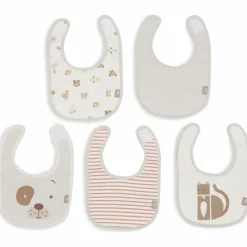 Jollein Lot de 5 bavoirs imperméables Animal Friends