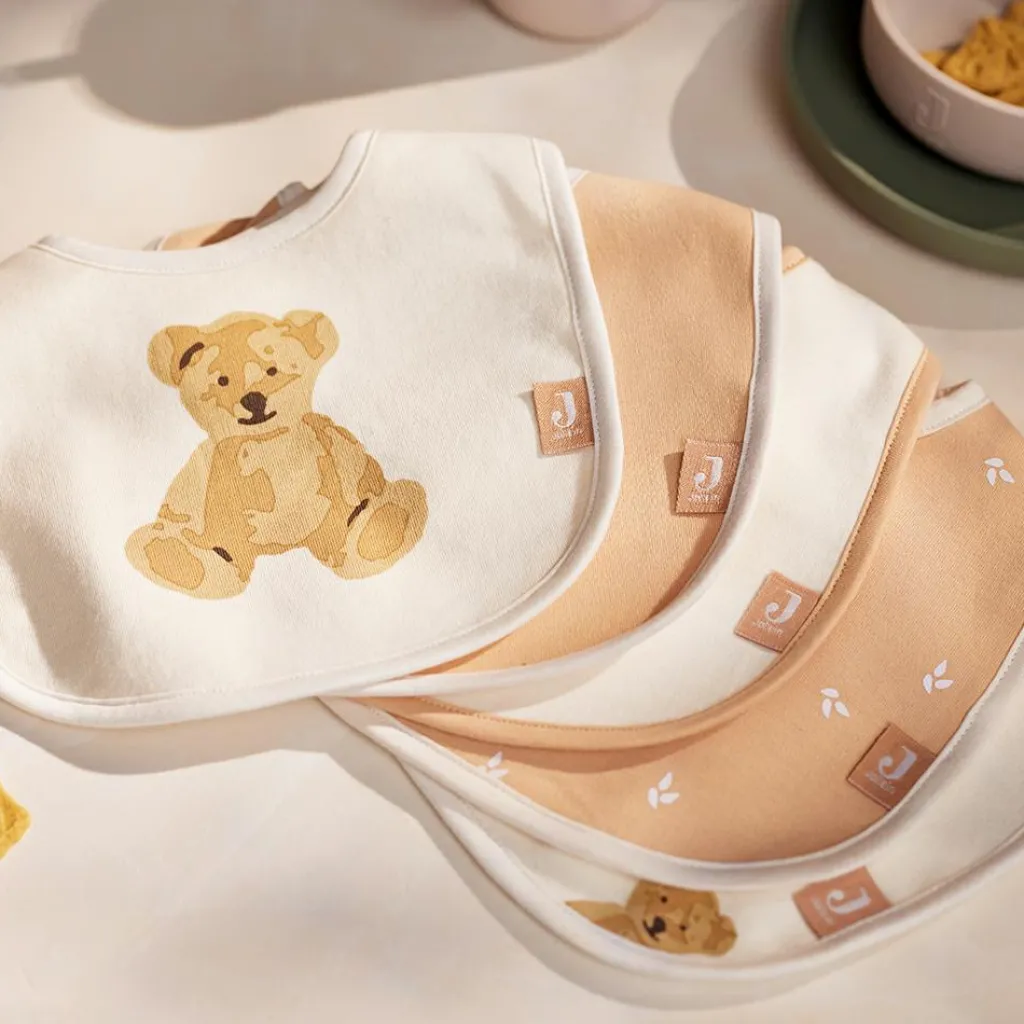 Jollein Lot de 5 bavoirs imperméables Teddy Bear