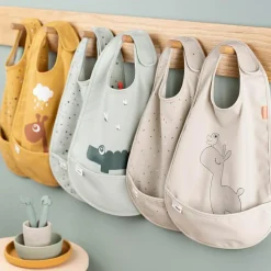 Discount Lot de 2 bavoirs imperméables à velcro Elphee Bleu Bavoirs