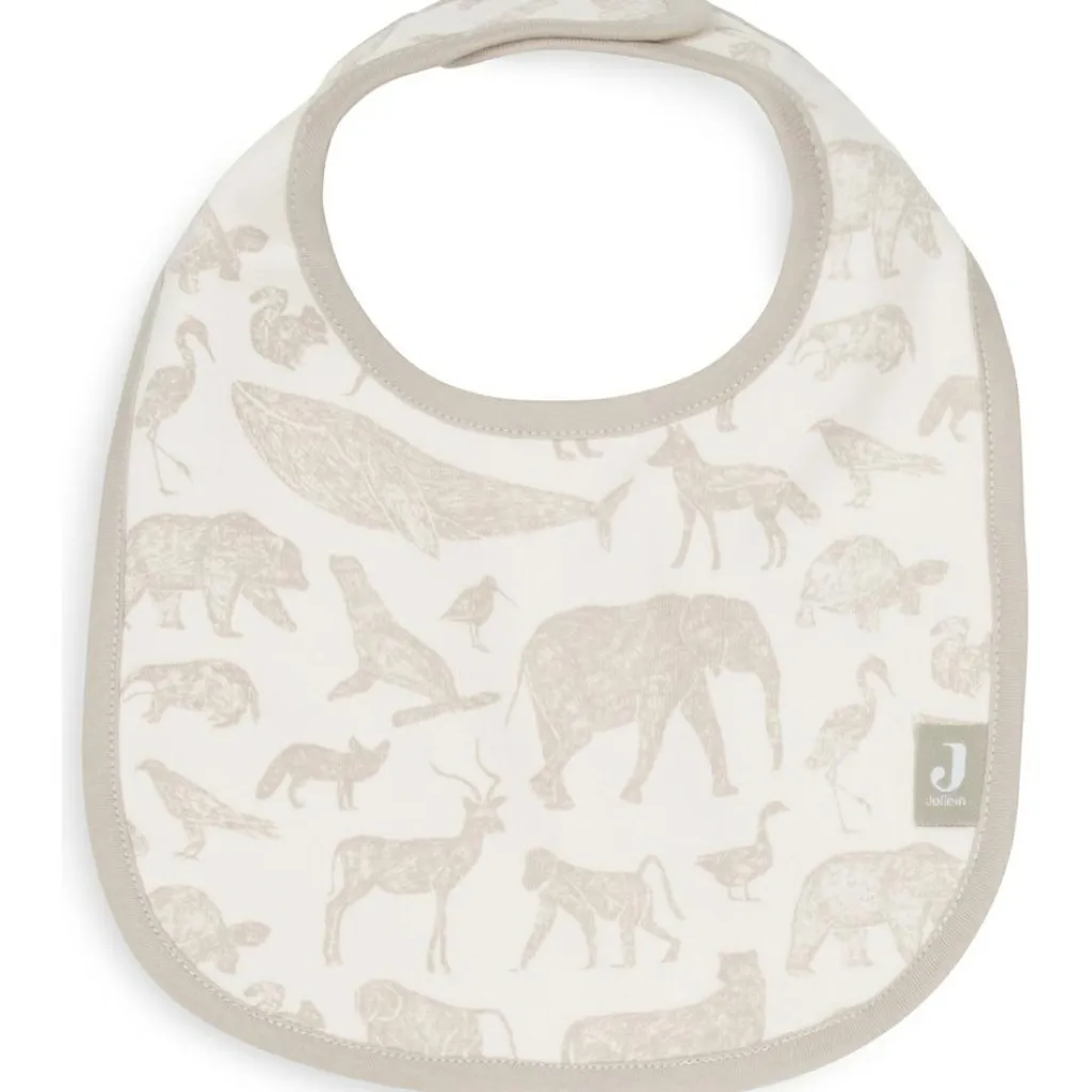 Jollein Lot de 5 bavoirs imperméables Animals Nougat