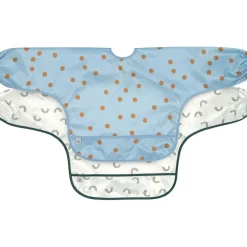 Lässig Lot de 2 bavoirs manches longues Happy Rascals Smile bleu ciel