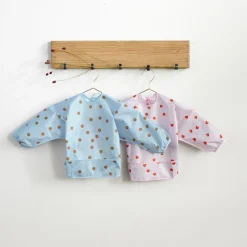 Lässig Lot de 2 bavoirs manches longues Happy Rascals Smile bleu ciel