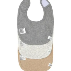 Lässig Lot de 3 bavoirs naissance gris foncé-gris clair-nature mélange
