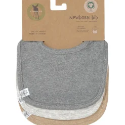 Lässig Lot de 3 bavoirs naissance gris foncé-gris clair-nature mélange