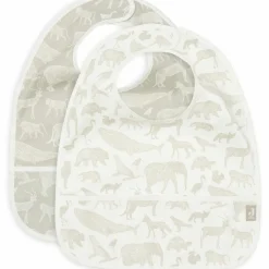 Jollein Lot de 2 bavoirs plastifiés Animals Olive Green
