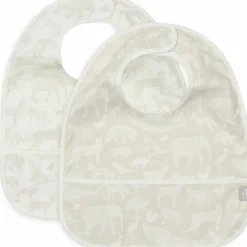 Jollein Lot de 2 bavoirs plastifiés Animals Nougat