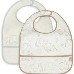 Jollein Lot de 2 bavoirs plastifiés Elephant Tales
